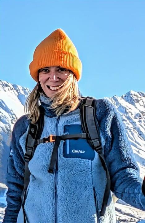 Claire-Anaïs Decarli, brand and communications lead, in the French Alps